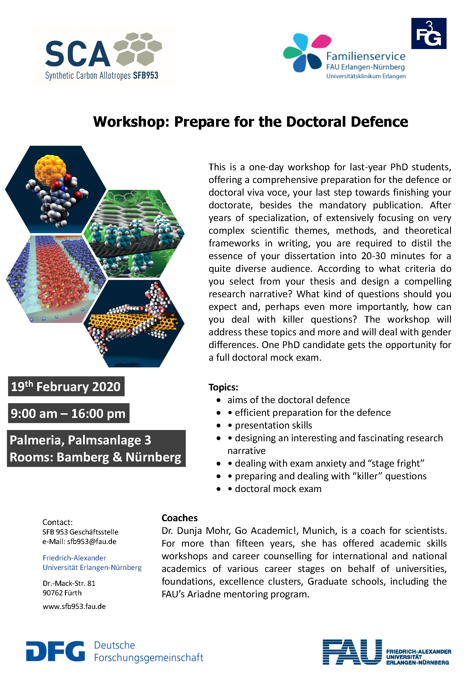 Poster "Workshop: Prepare for the Doctoral Defence"