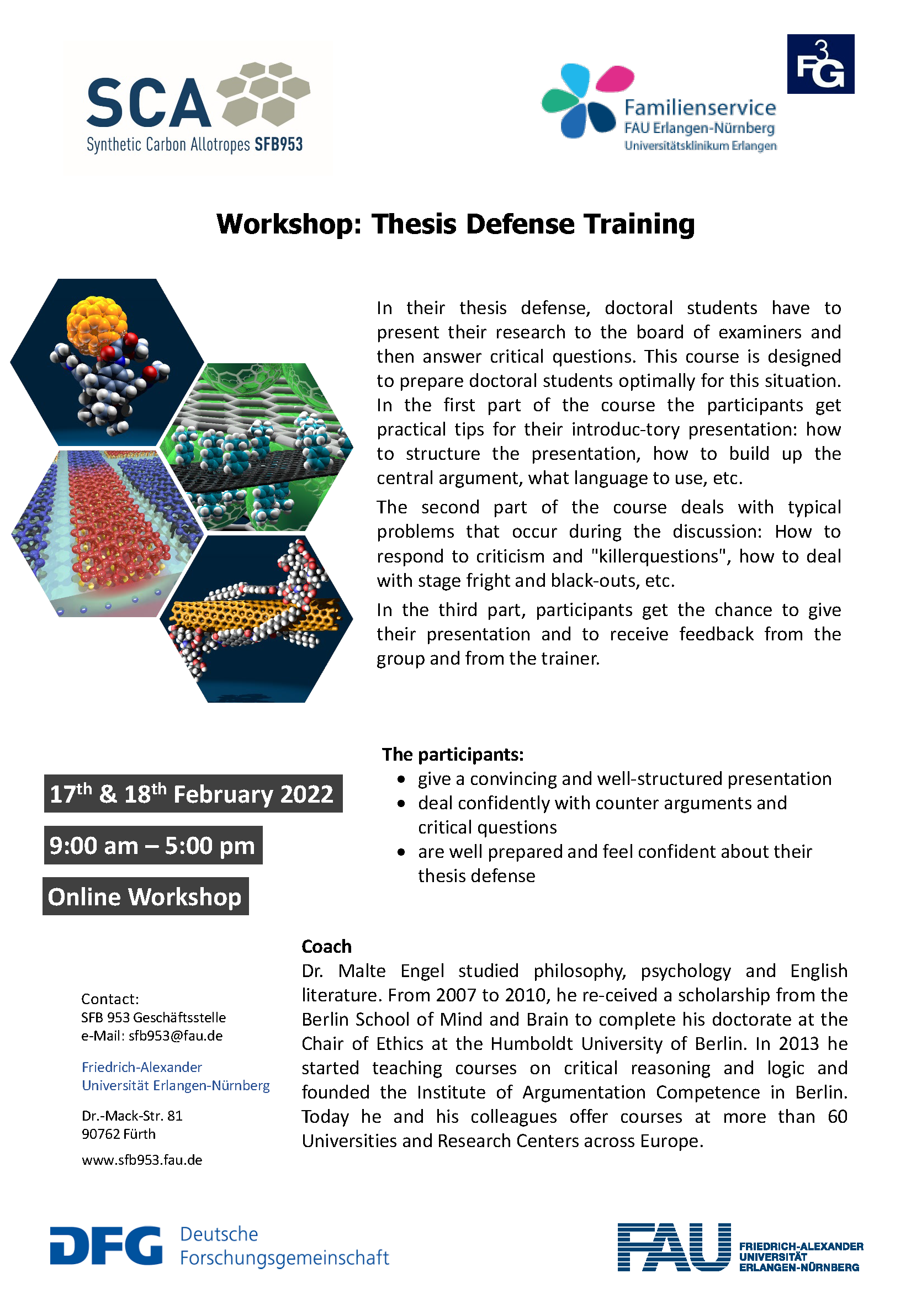 Poster "Workshop: Thesis Defense Training"